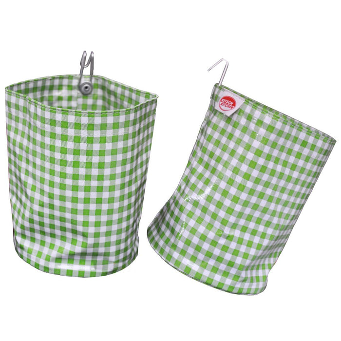 Lime and White Check Organizing Vinyl Pouch