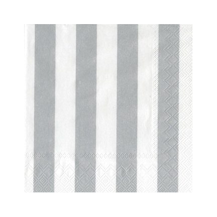 Silver Shimmer and White Cocktail Napkins – 2 Packets
