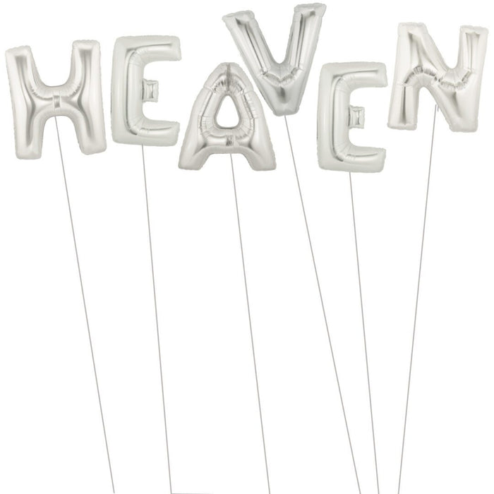 HEAVEN Huge Silver Foil Balloons