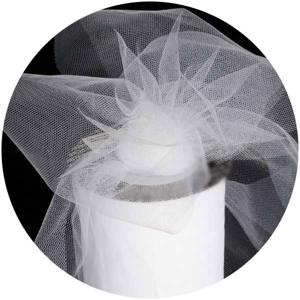 White Tulle Ribbon 55 YDS