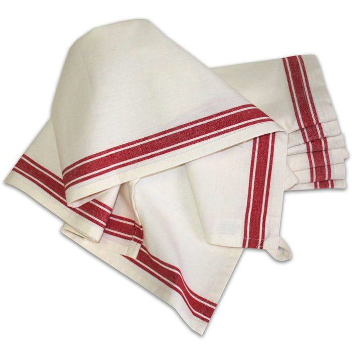 Vintage Red Stripe Dishtowels Set of 3
