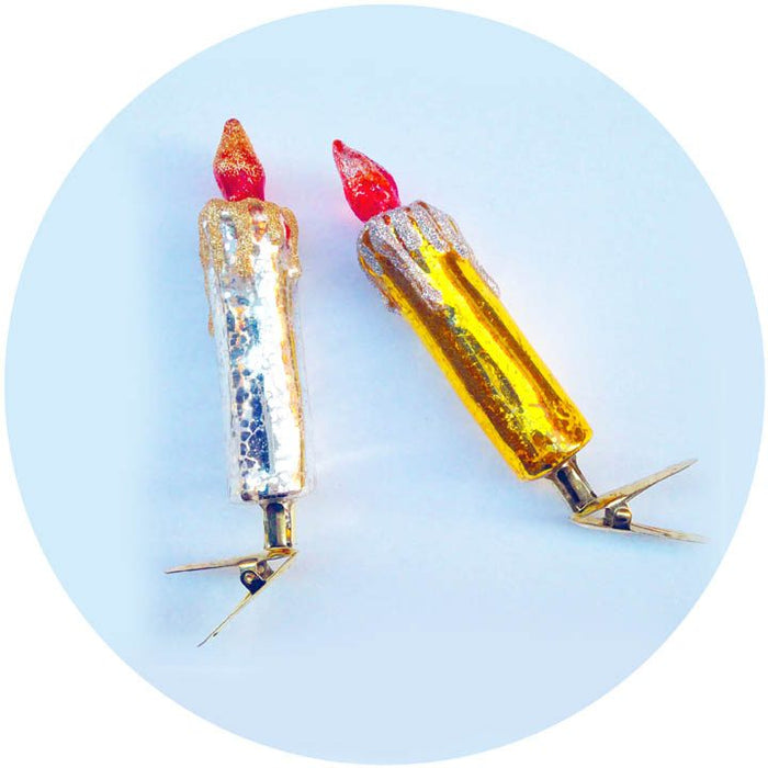Vintage Glass Candle Ornaments