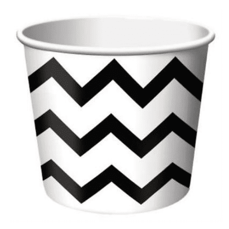 Black and White Chevron Stripe Ice Cream Cups