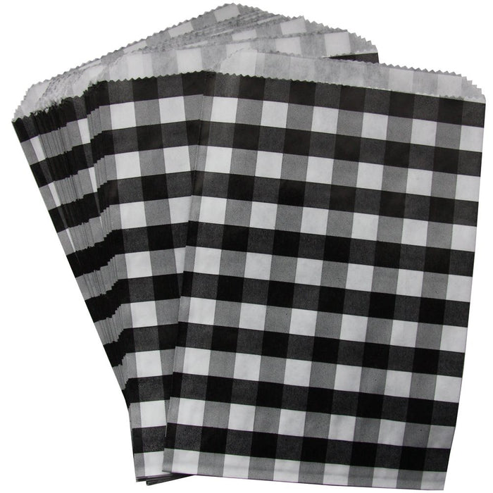 Black Gingham Favor Bags Set of 24