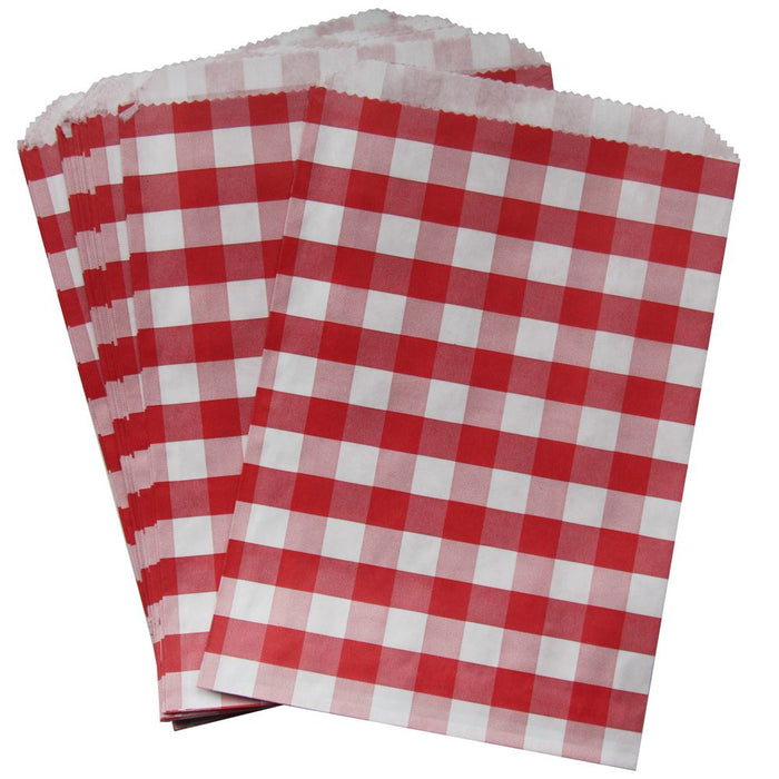 Red Gingham Favor Bags Set of 24