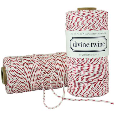 Cherry and White Bakers Twine