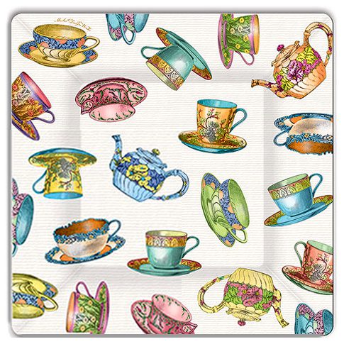 Tea Cups Dinner Paper Plates