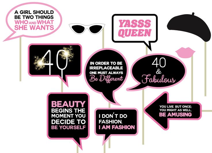 40th Birthday Photo Props - Custom File