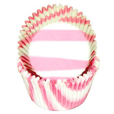 Pink Zebra Stripe Baking Cups