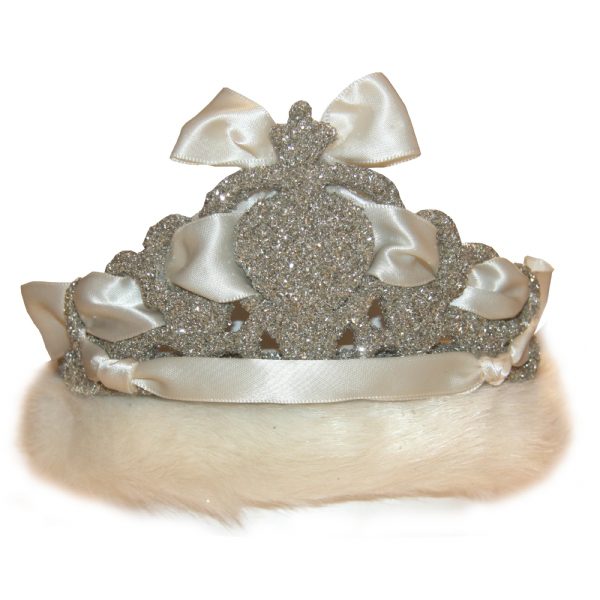 Queen of Hearts Off-White Glittered Crown