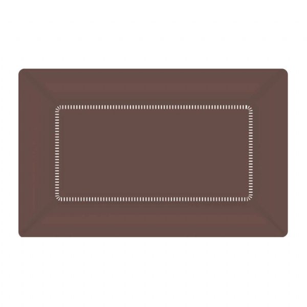 Chocolate Brown Rectangle Dessert Paper Plates