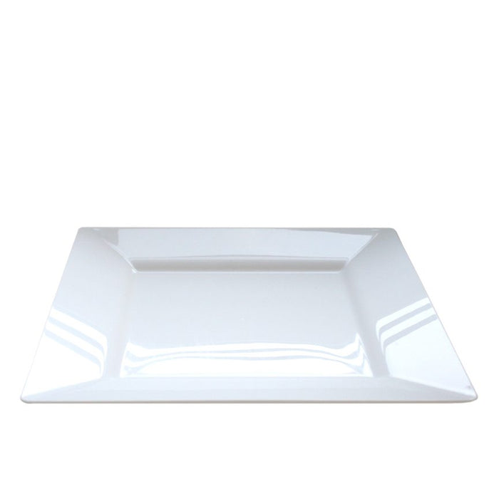 Square Plastic White Classic 9.5" Dinner Plates