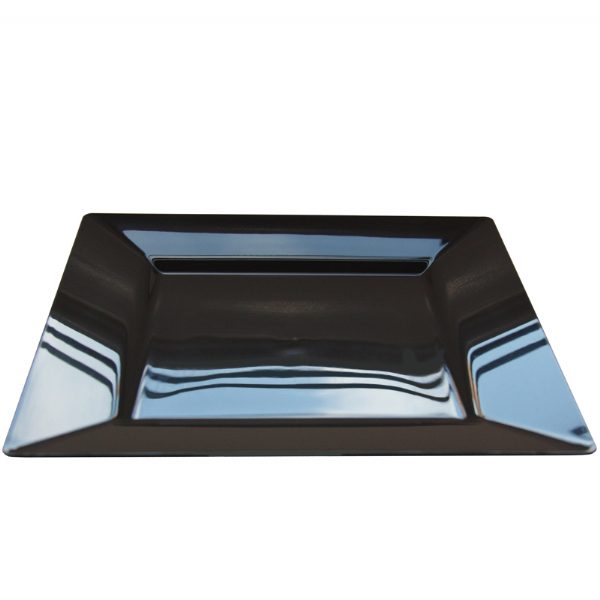 Square Plastic Black 9.5" Dinner Plates