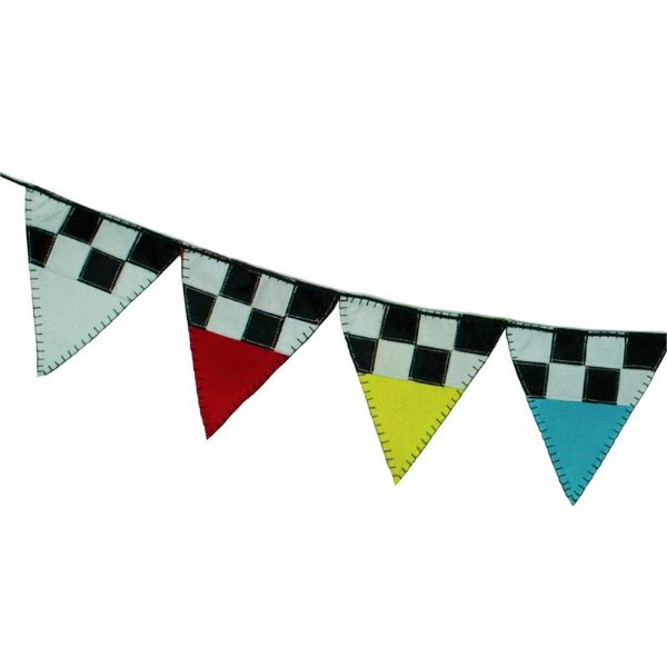 Zoom Black and White Check Felt Banner