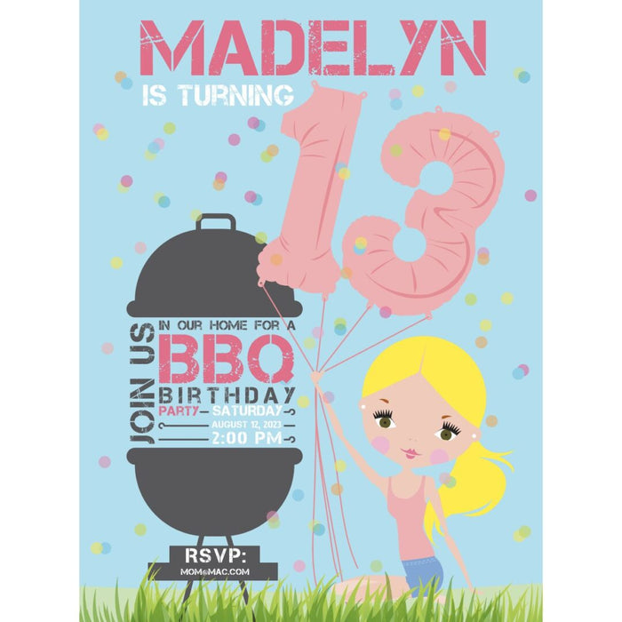 BBQ Girl Invitation - File to Upload