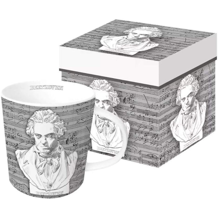 Beethoven Bust Mug with musical notes