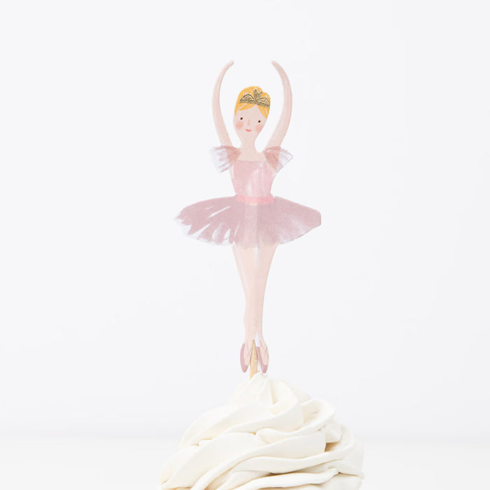 Ballerina cupcake topper on a white background