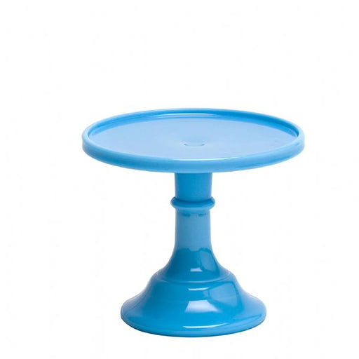 Blue 6 Inch Cake Stand Milk Glass