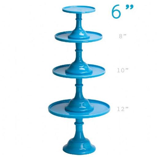 Blue 6 Inch Cake Stand Milk Glass