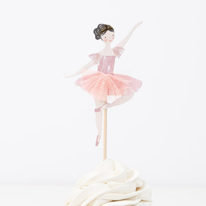Ballerina cake topper on a white background