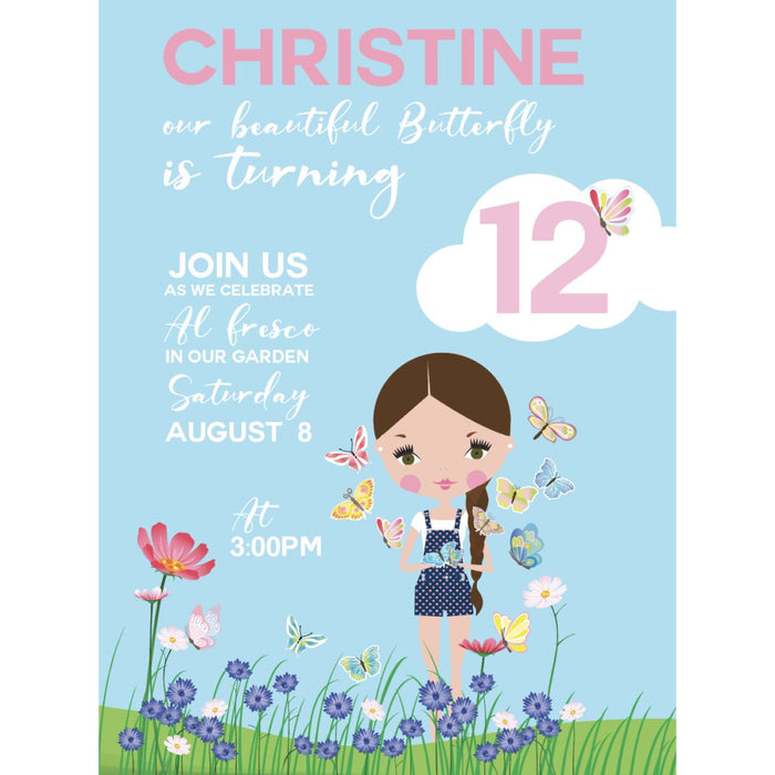 Butterfly Girl Invitation - File to Upload