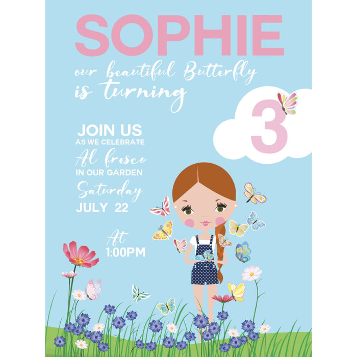 Butterfly Girl Invitation - File to Upload