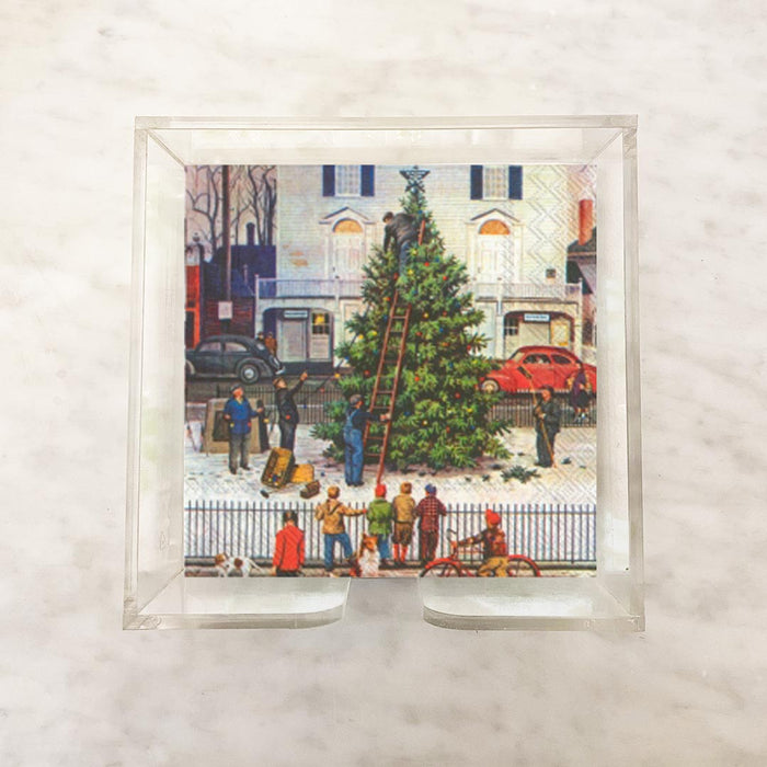 Tree in Town Square Beverage Cocktail Napkins – 2 Packets