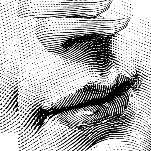 Kiss paper napkins Black and white line art of a face