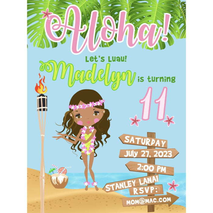 Hawaii Girl Invitation