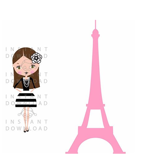 Paris Instant Download Invitation – Jpeg File