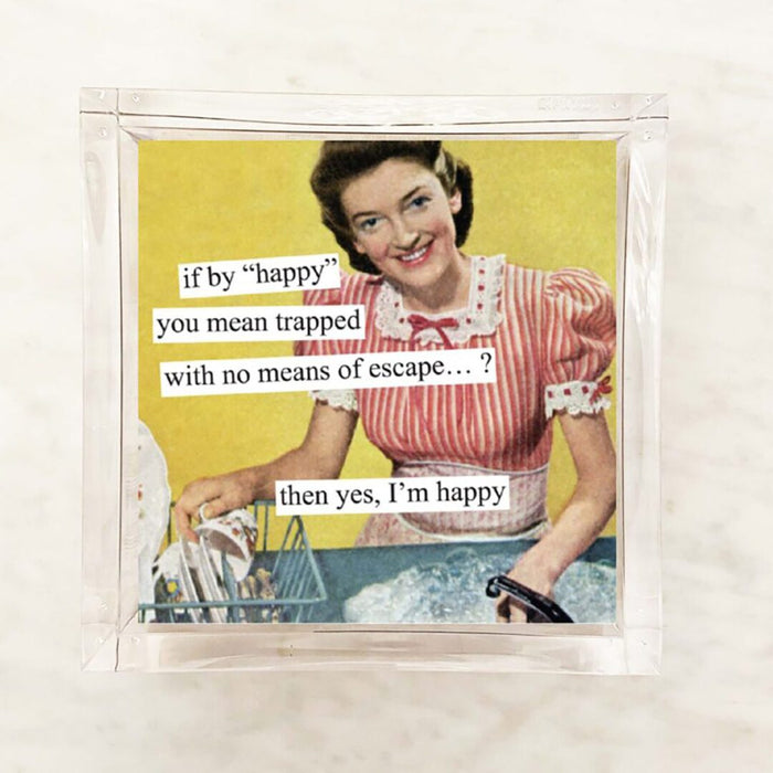 If by "happy" you mean trapped ...? Cocktail Napkins – 2 Packets