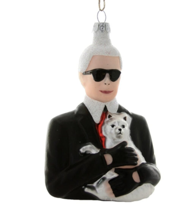 Karl Lagerfeld Glass Ornament