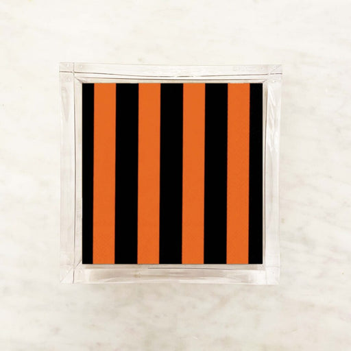 Orange and Black Polka Dot Cocktail Napkins