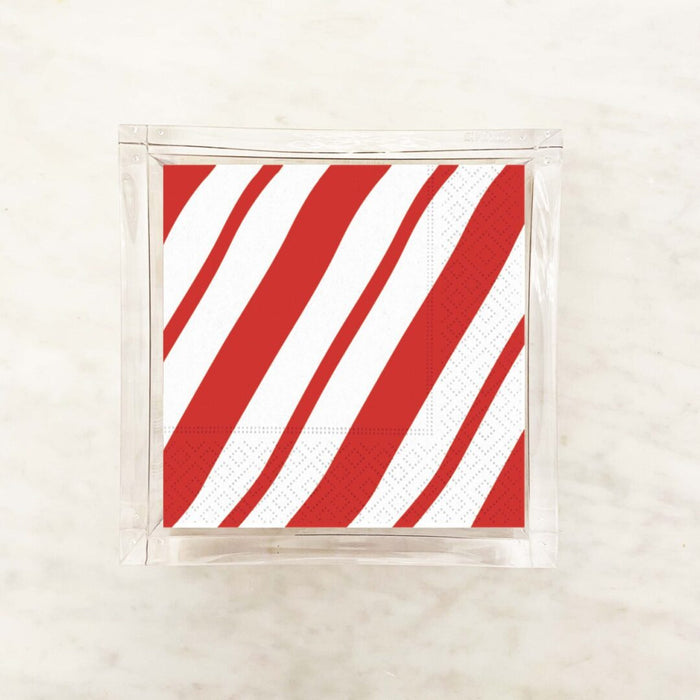Red and White Candy Swirl Cocktail Napkins – 2 Packets
