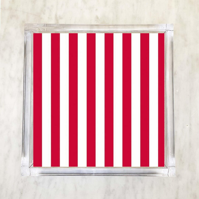 Red and White Narrow Stripe Luncheon Napkins – 2 Packets