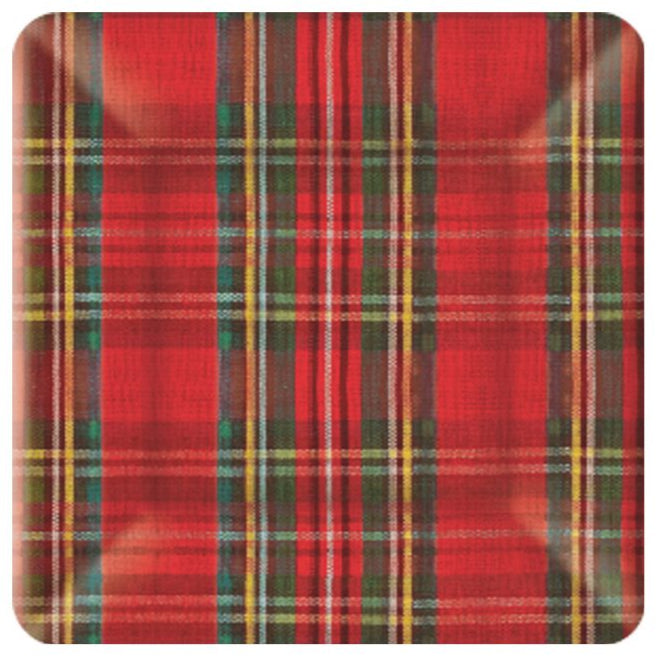 Red Tartan dinner paper plates