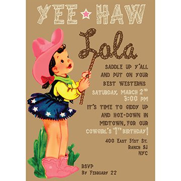 Retro Cowgirl Invitation - File to Upload
