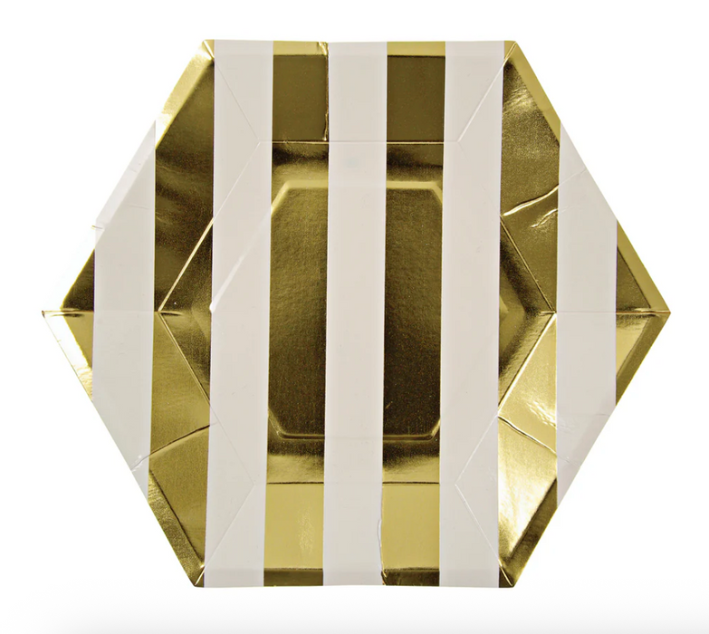 Gold Stripe Paper Plates