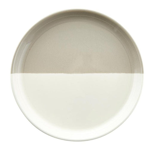 Warm cream and white dipped ceramic plates with modern minimalist design