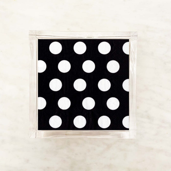 Black and White Big Dots Cocktail Napkins