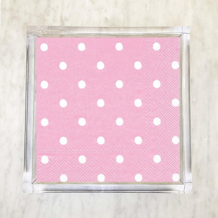 Pink and White Polka Dot Luncheon Paper Napkins – 2 Packets