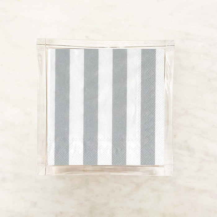 Silver Shimmer and White Cocktail Napkins 2 Packets