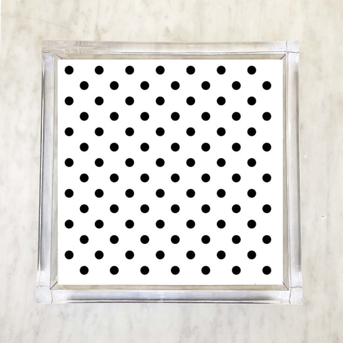 Black and White Small Polka Dots Luncheon Napkins