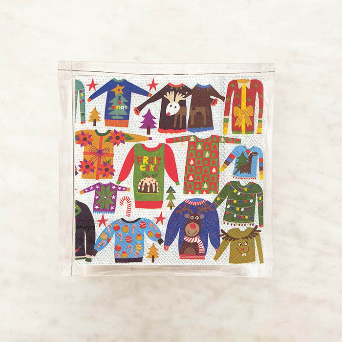 Ugly Christmas Sweater Beverage Paper Napkins – 2 Packets