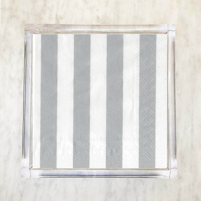 Silver Shimmer and White Luncheon Napkins – 2 Packets