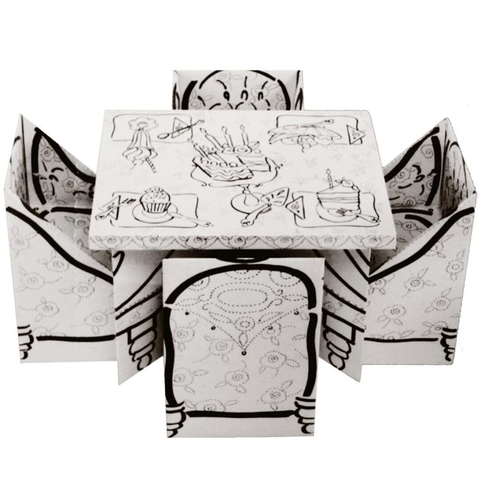 Birthday Cake Corrugated Cardboard Table Set of 4 Chairs