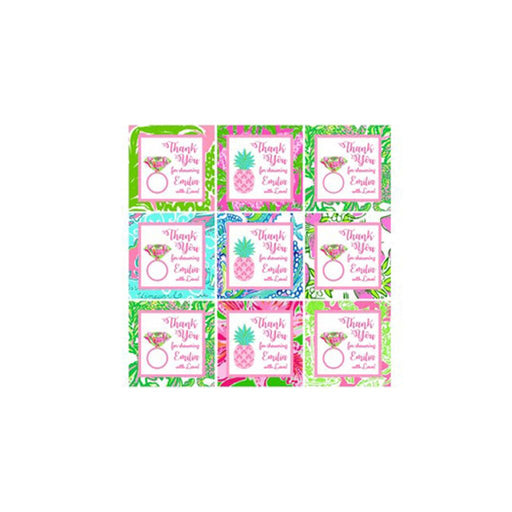Tropical Flowers Bridal Shower Thank You Tags