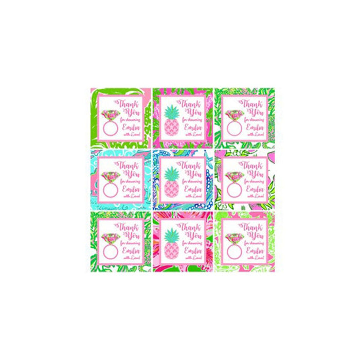 Tropical Flowers Bridal Shower Thank You Tags