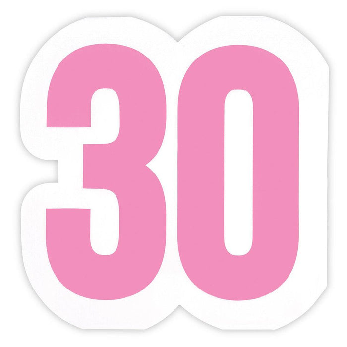 30th White and Pink Die Cut Paper Napkins – 2 Packets