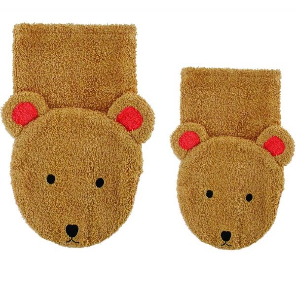 Teddy Bear Washcloth - Adult and Child Set
